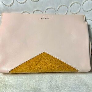Pixie Mood Light Pink and Real Cork Nicole Clutch Crossbody Purse